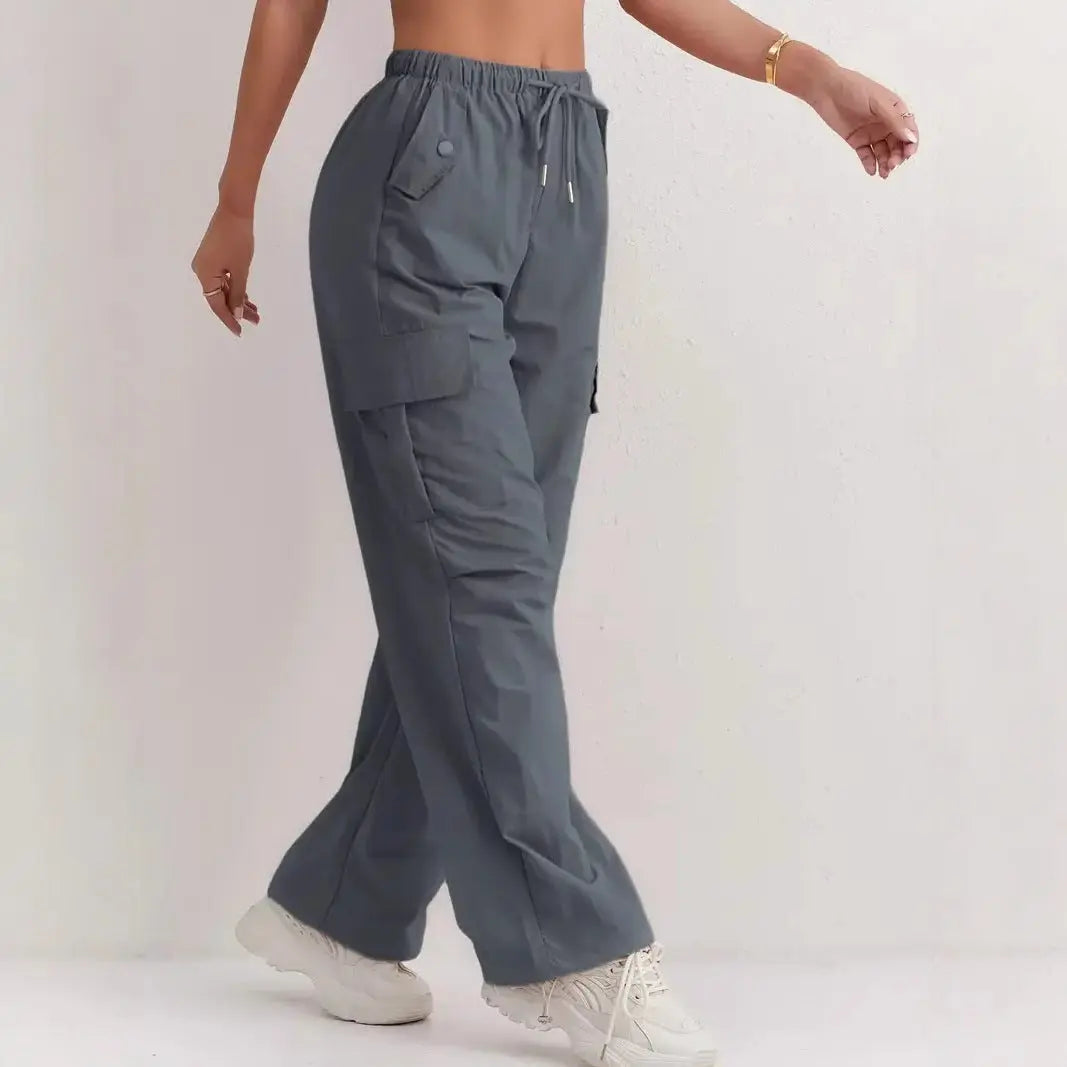 High Waist Drooping Quick-drying Leisure Wide Leg Track Pants hercurva