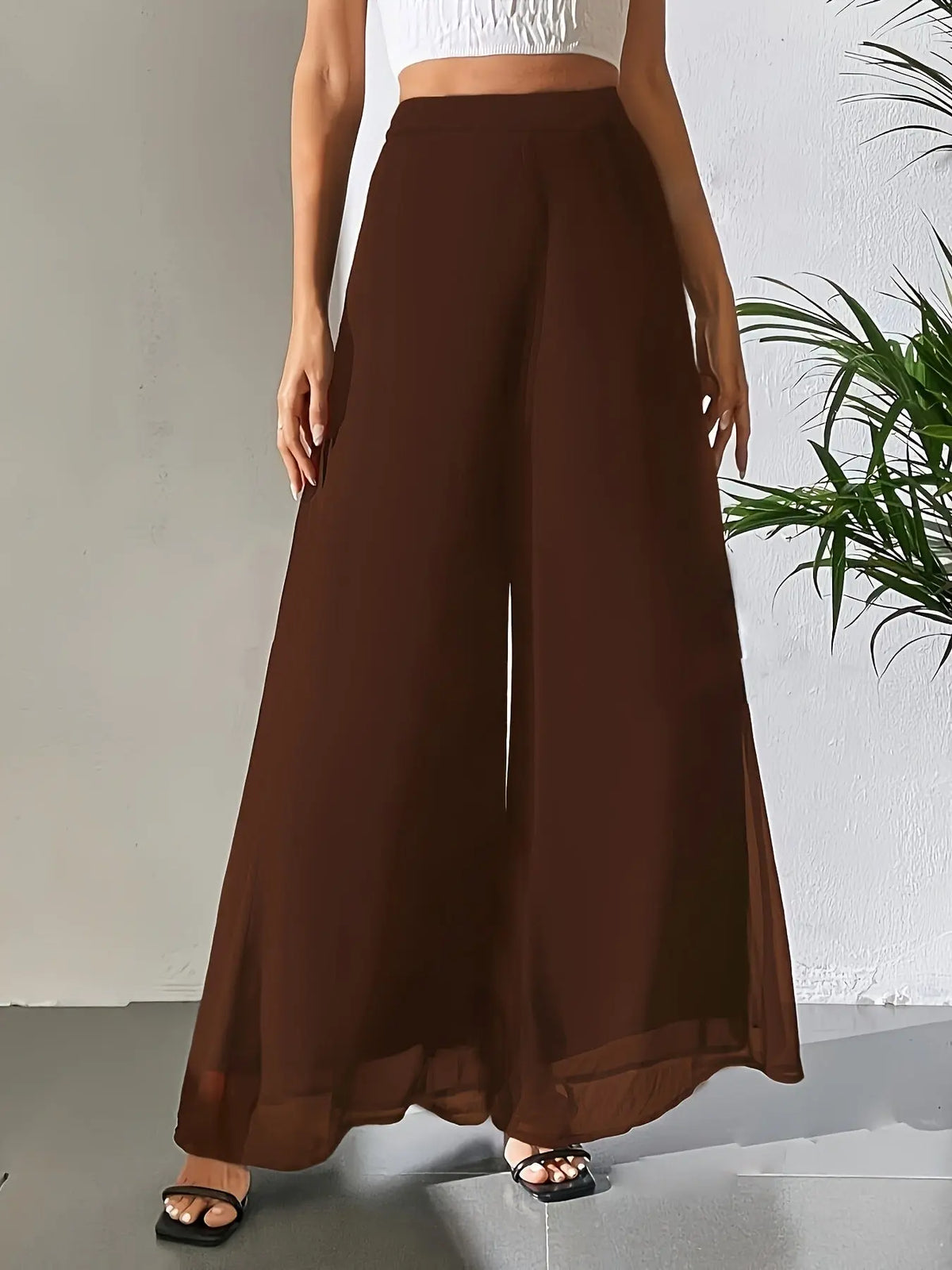 Casual Chiffon Wide-leg Pants Loose Trousers hercurva