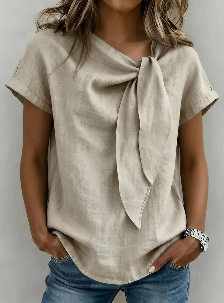 Women's Summer Short Sleeve Casual T-Shirt - Cotton Blend Lightweight Everyday Top For Daily Wear hercurva