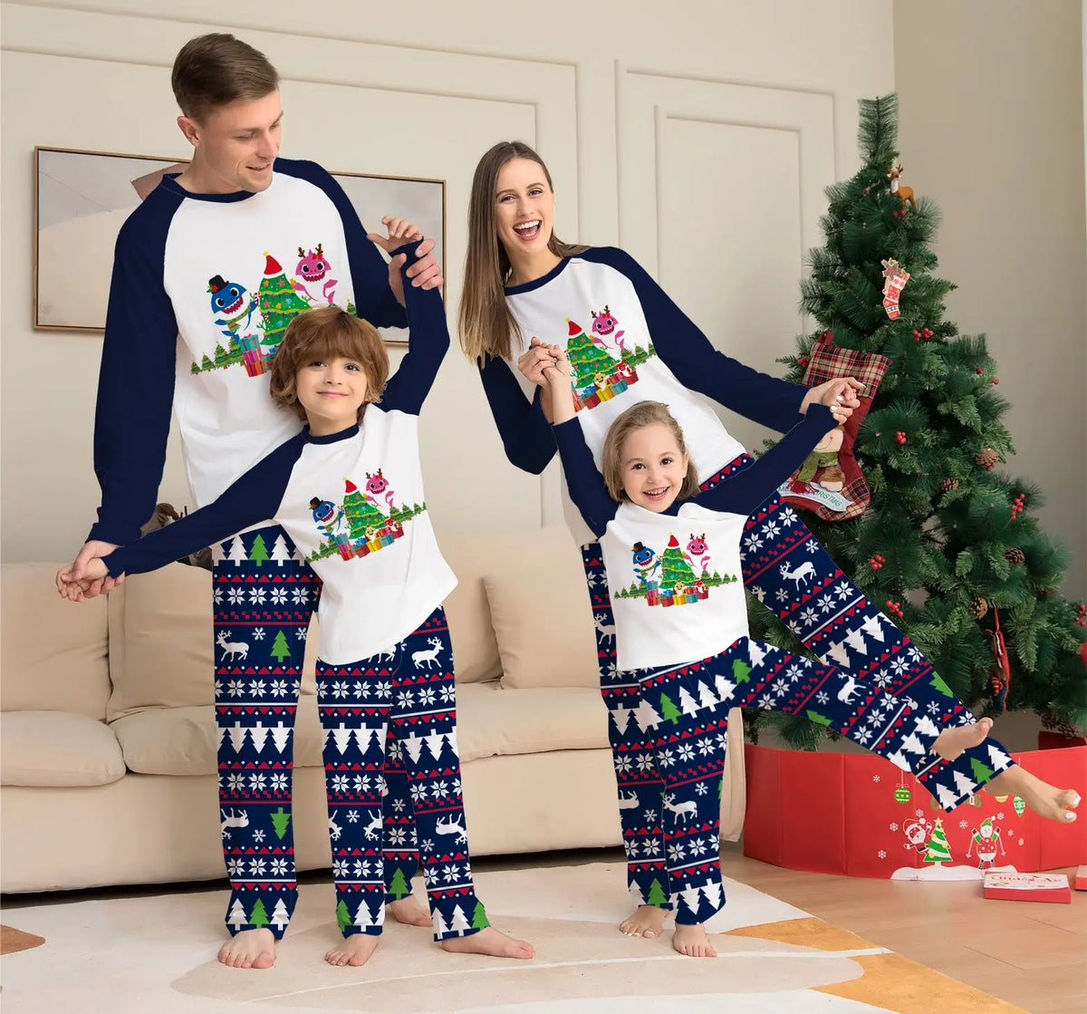Family Matching Christmas Pajamas Set Xmas Long Sleeve Sleepwear Nightwear For Couples Kids Baby hercurva