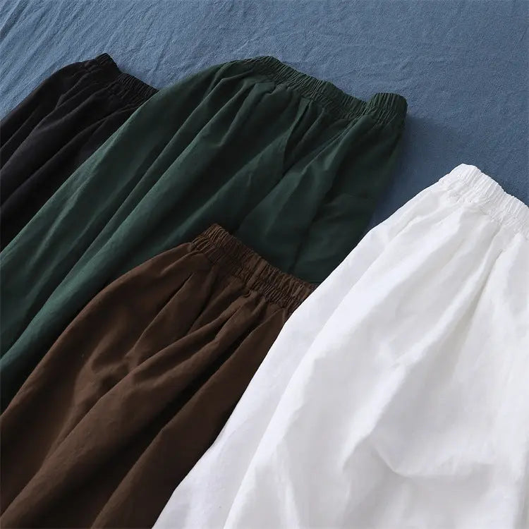 Cotton Linen Women's Sand Washed Linen Bloomers hercurva