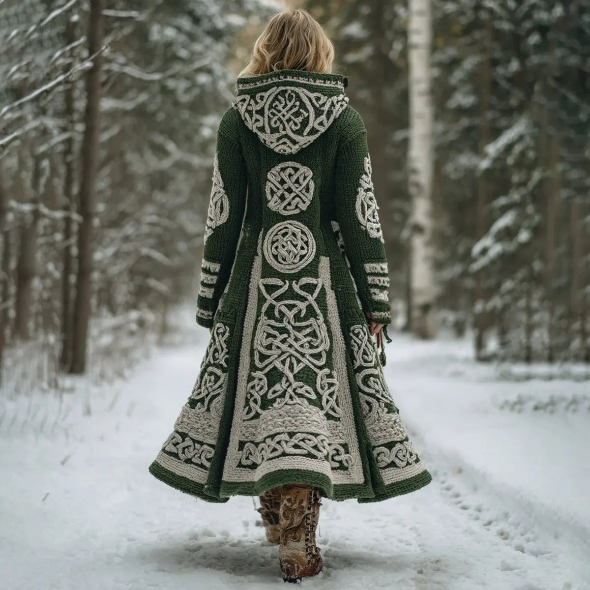 Long Loose-fitting Hooded Coat With A 3D Digital Print hercurva