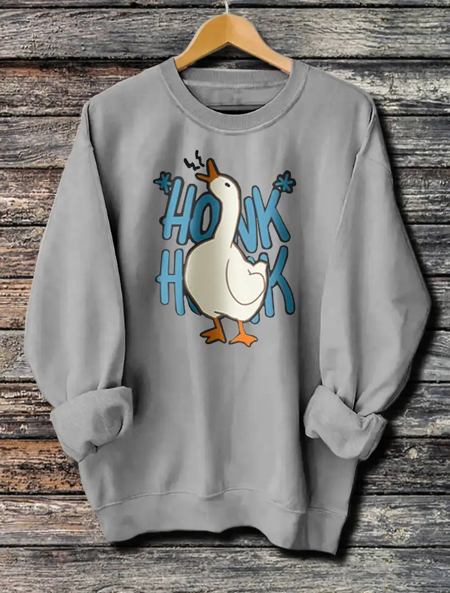 Women's Long Sleeved Honk Honk Printed Hoodie hercurva
