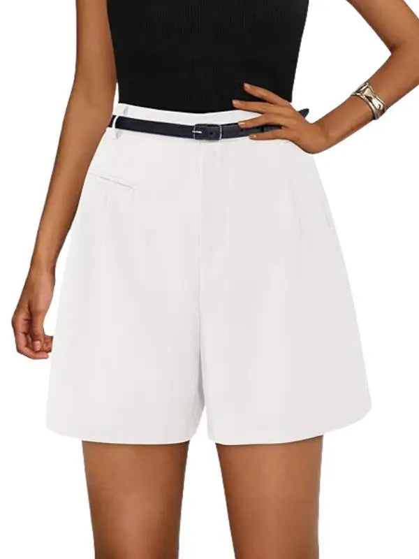 Elastic High Waist Wide Leg Casual Shorts hercurva