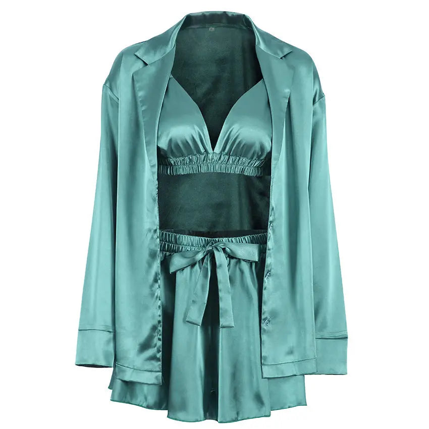 Luxury Comfortable Pajamas For Women 3 Piece Loungewear Set hercurva