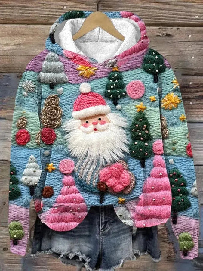 3D Digital Printing Christmas Couple Hooded Sweater Female hercurva