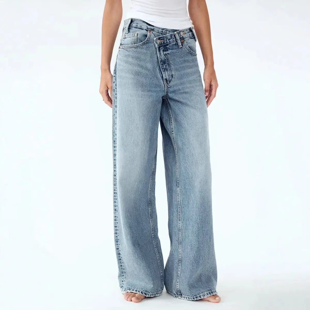 High Waist Wide Leg Jeans Daily Comfortable, Casual And Versatile hercurva