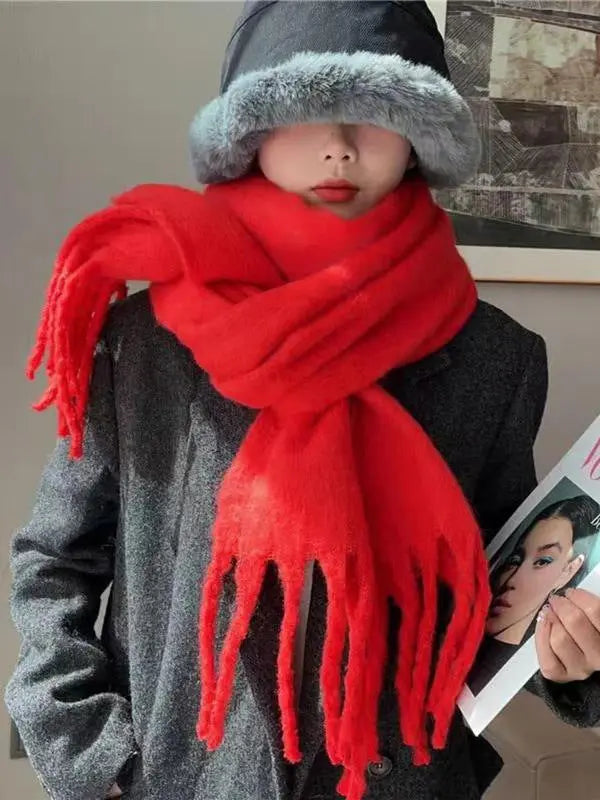 Women's Wool-like Autumn And Winter Solid Color Comfortable Scarf High Quality hercurva