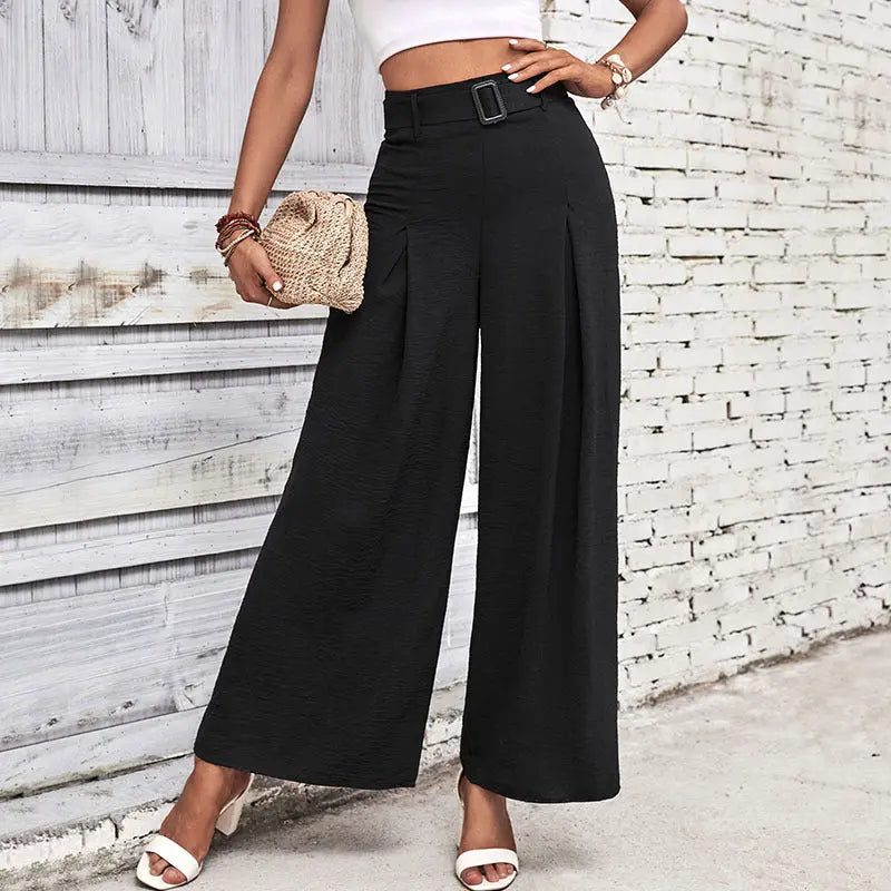 Foreign Trade High Waist Wide Leg Casual Trousers hercurva