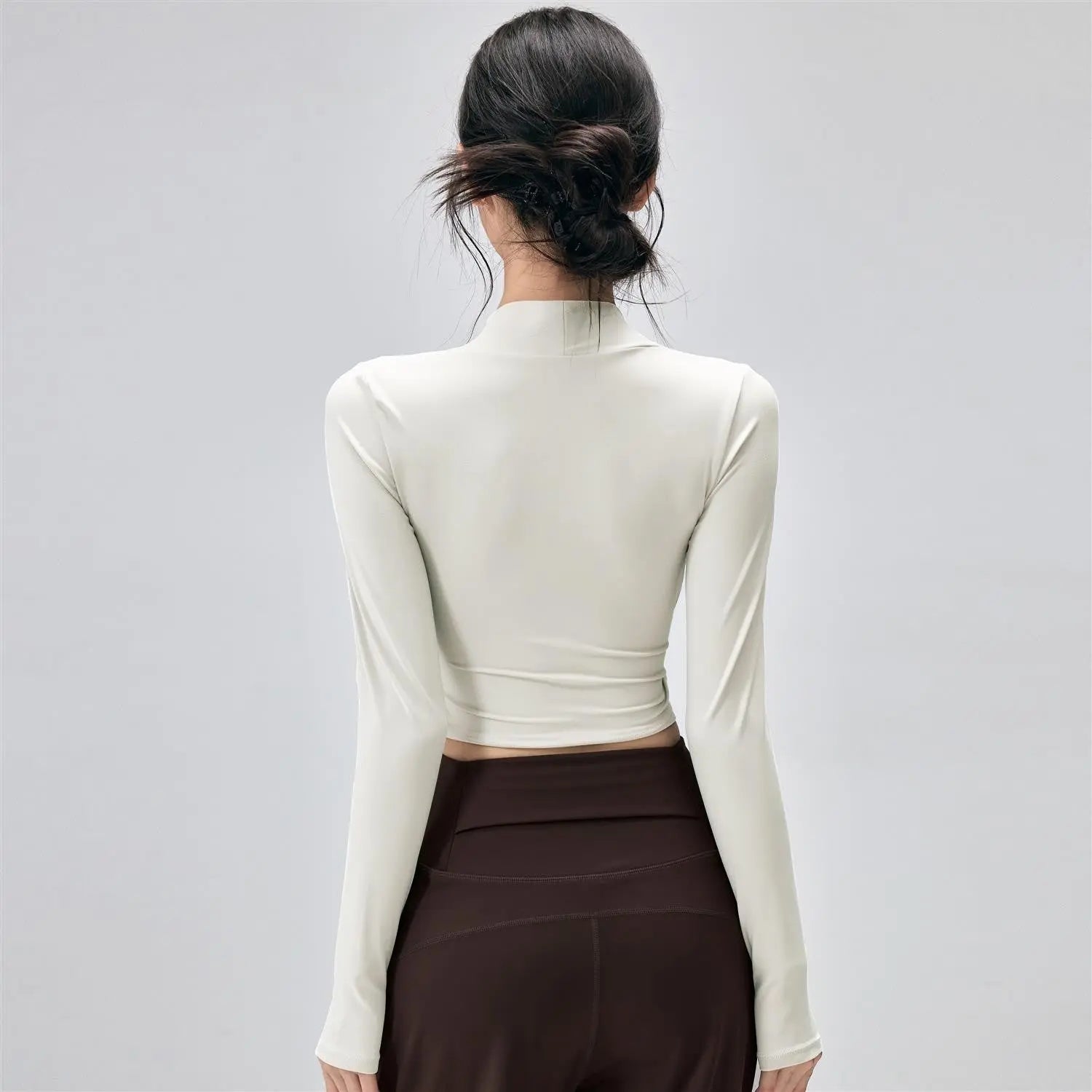 Fitness Top With Chest Pads Yoga WearTight-fitting Long-sleeve Activewear hercurva
