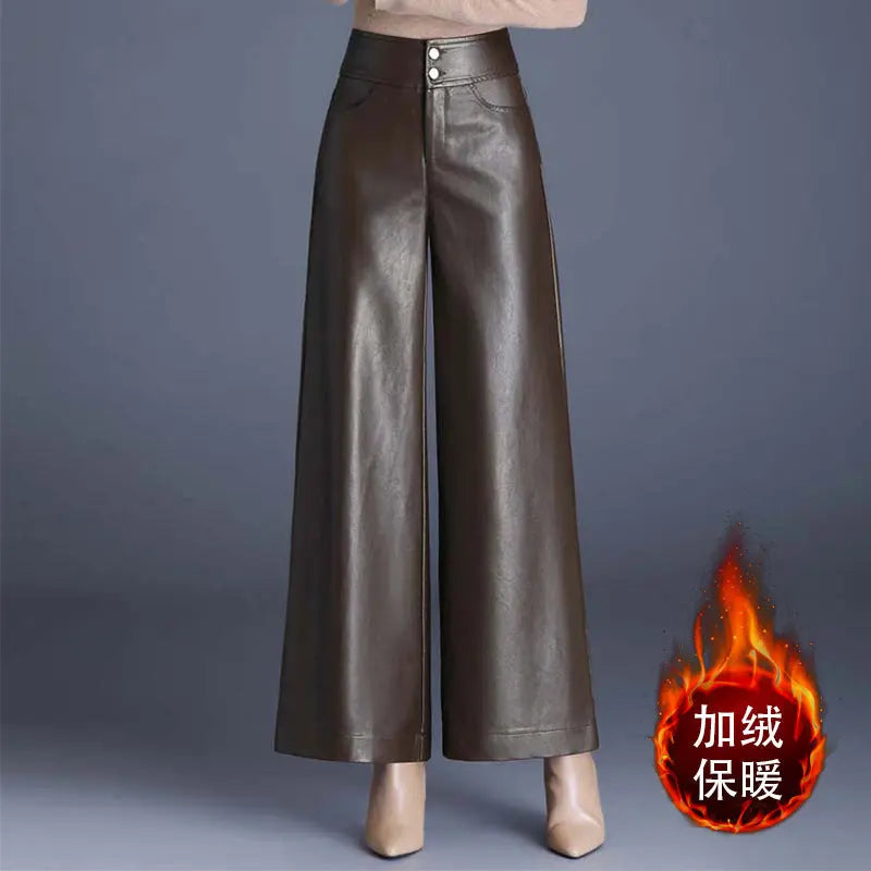 High Waist Thickened Loose Big Leg Straight All-matching Wide Leg Pants For Women hercurva
