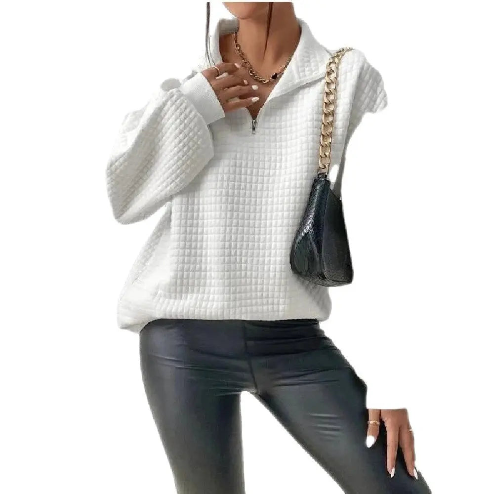 Fashion Solid Color Patchwork Sweater hercurva