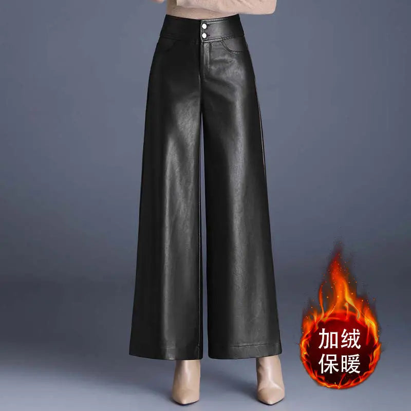 High Waist Thickened Loose Big Leg Straight All-matching Wide Leg Pants For Women hercurva
