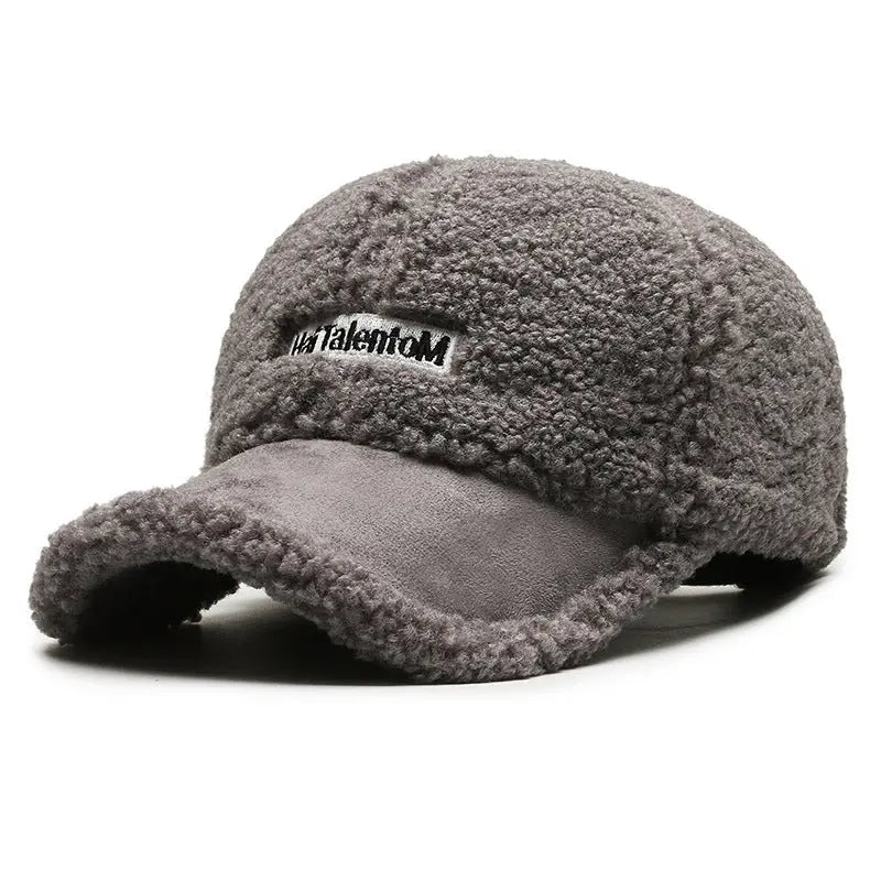 Autumn Winter Color Matching Fashion All-match Plush Warm Peaked Cap hercurva