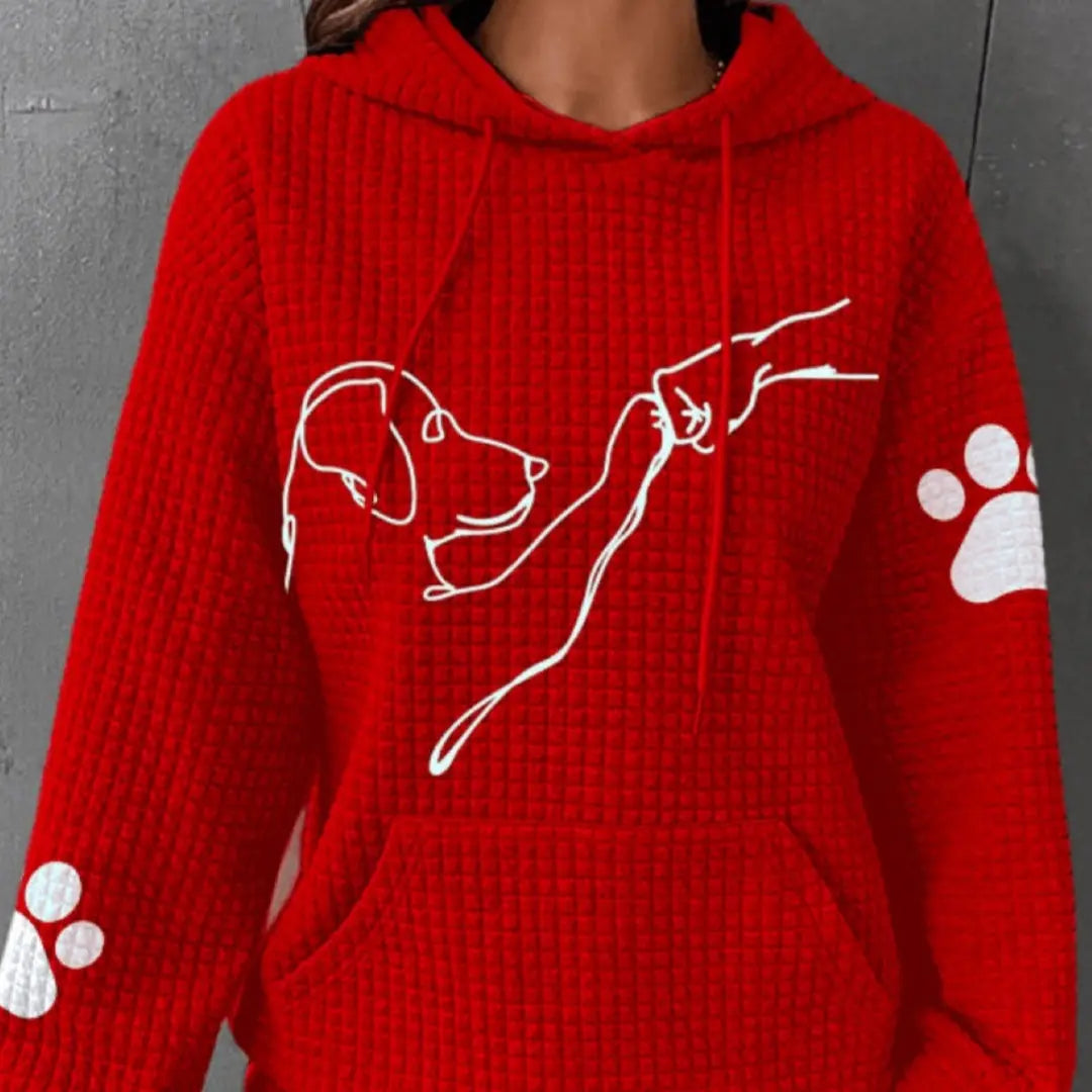 Printed Long Sleeve Loose Sweater hercurva