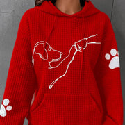 Printed Long Sleeve Loose Sweater hercurva