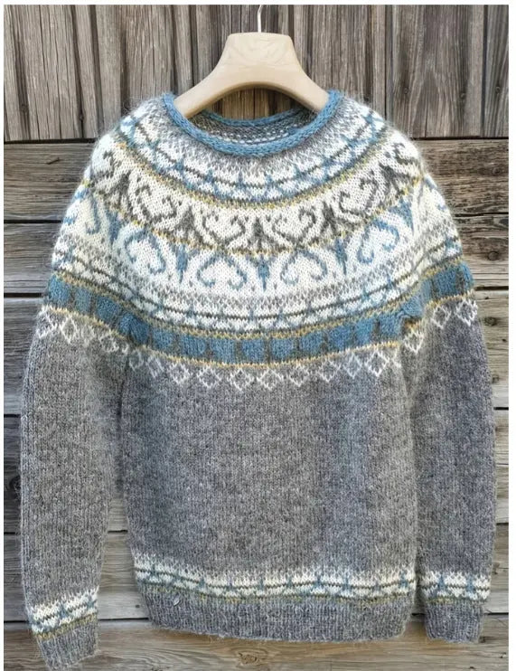 Thick Needle Cloth 3D Digital Printed Round Neck Sweater hercurva