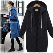 Hooded Long-sleeved Winter Sweater Women's Jacket In A Long Thick Shirt hercurva
