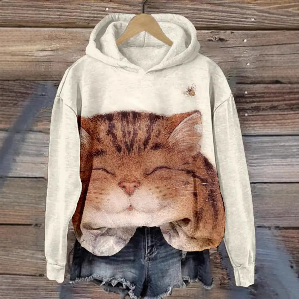 3D Digital-printed Sweatshirt For Women Loose-fitting Casual Pullover hercurva