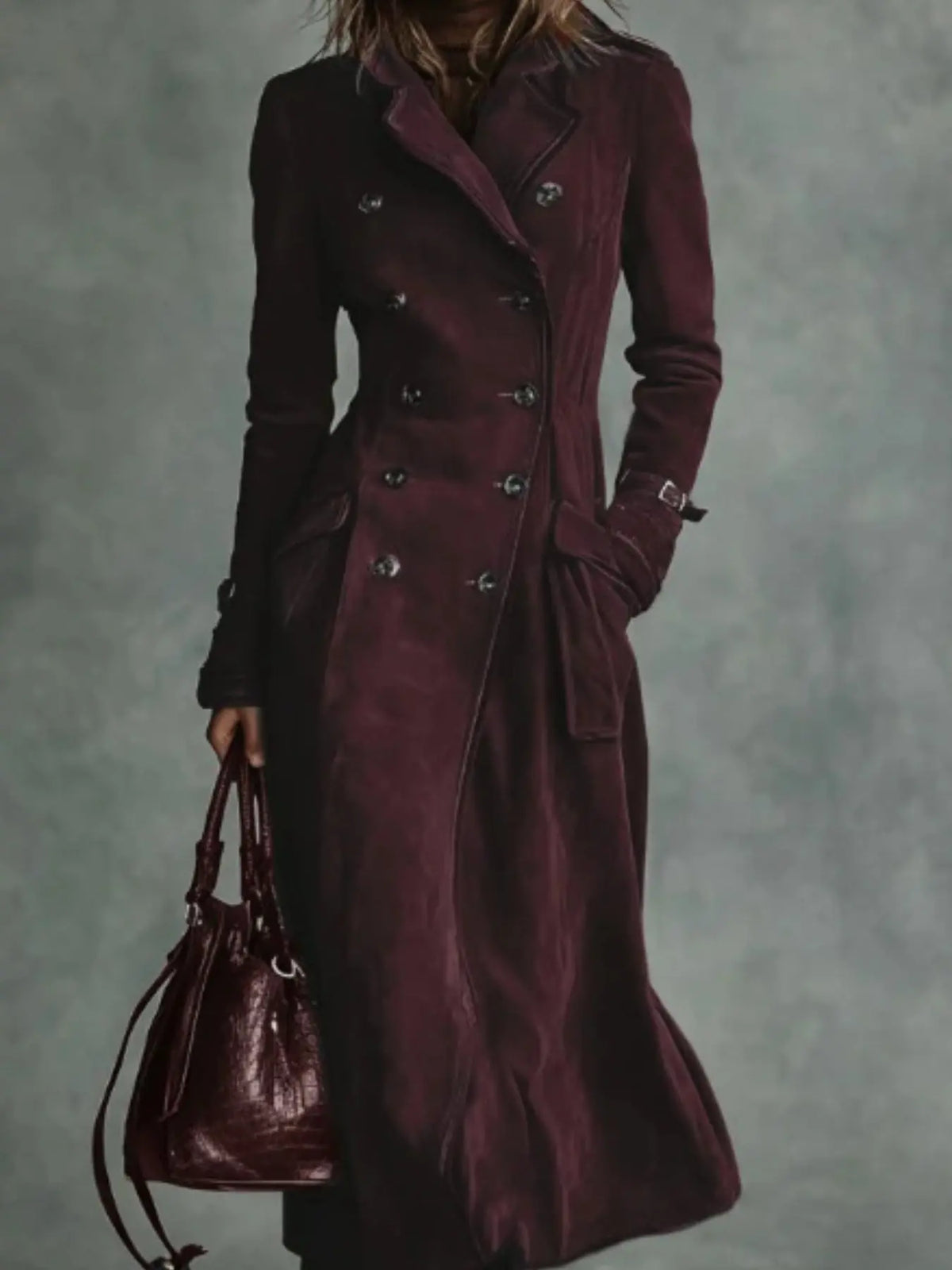 New Women's Clothing Fall Winter Coat Lapel Western Style Suede Long hercurva