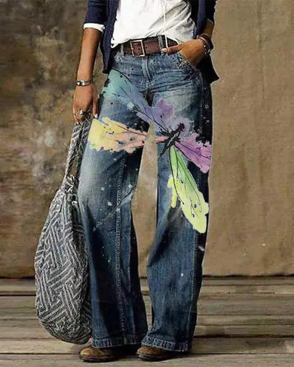 Diagonal Cloth Jeans 3D Pattern Casual Pants hercurva