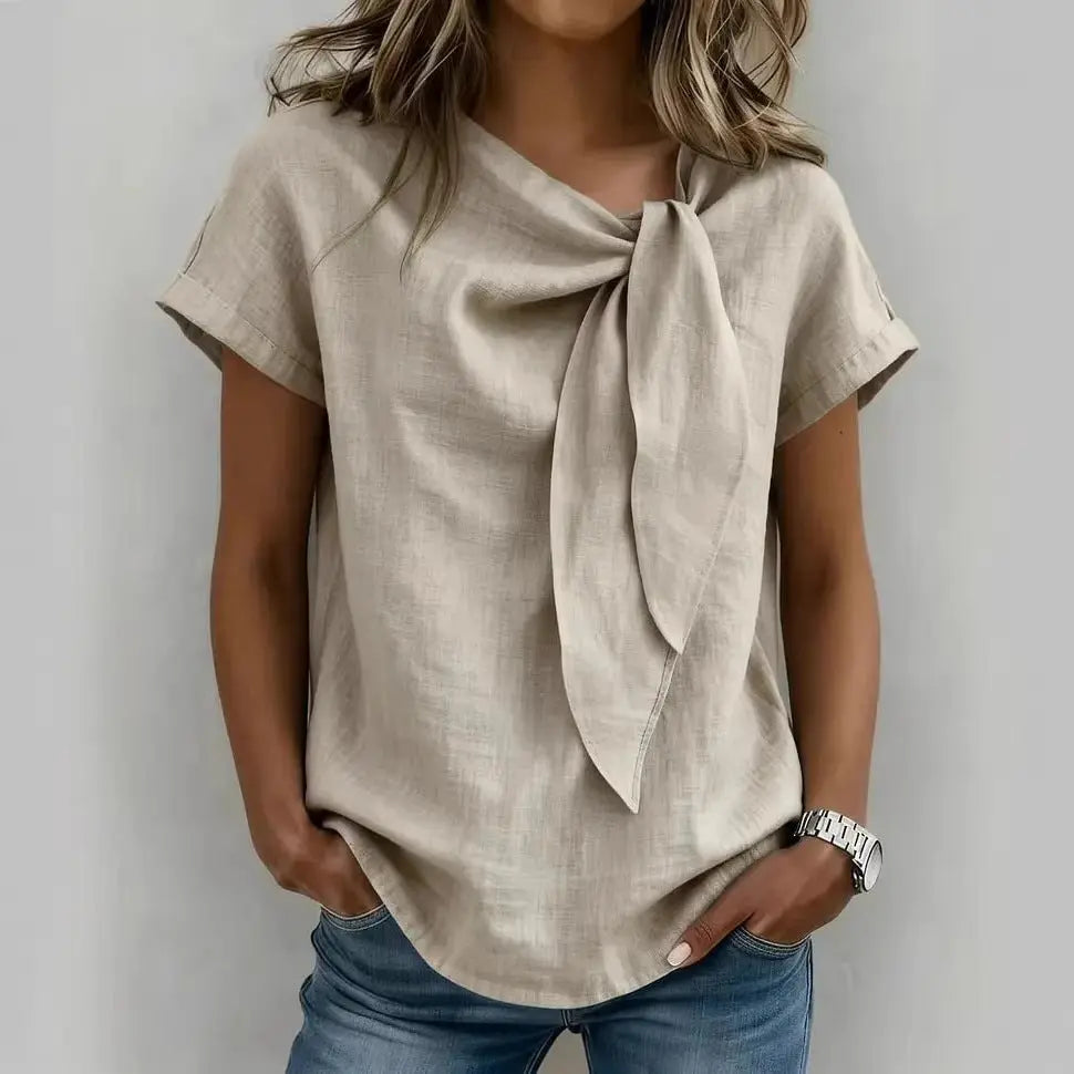 Women's Summer Short Sleeve Casual T-Shirt - Cotton Blend Lightweight Everyday Top For Daily Wear hercurva