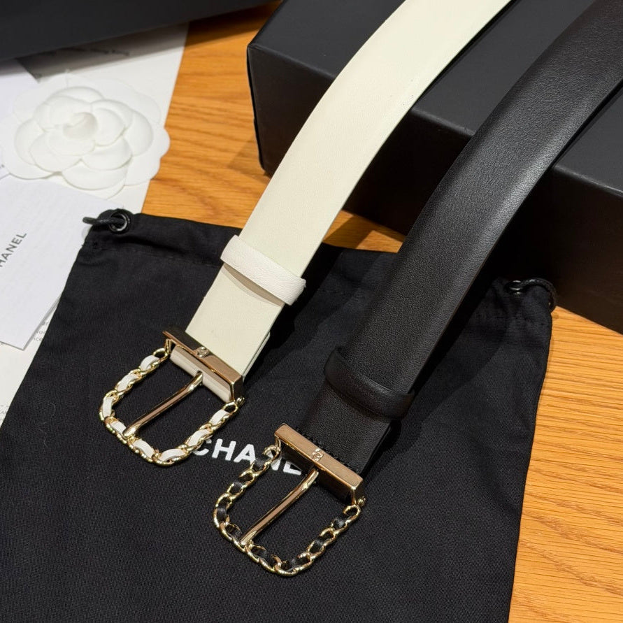 Chanel 2026 Interwoven Chain Buckle Belt 30mm 207253