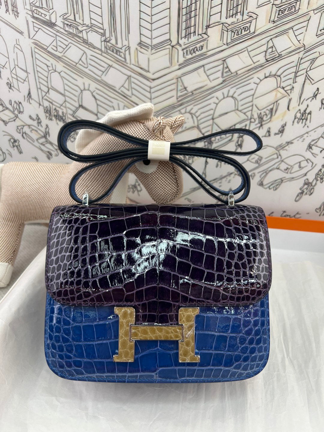 High-end Hermes 2026 Constance Bag 19cm Glossy Crocodile Leather