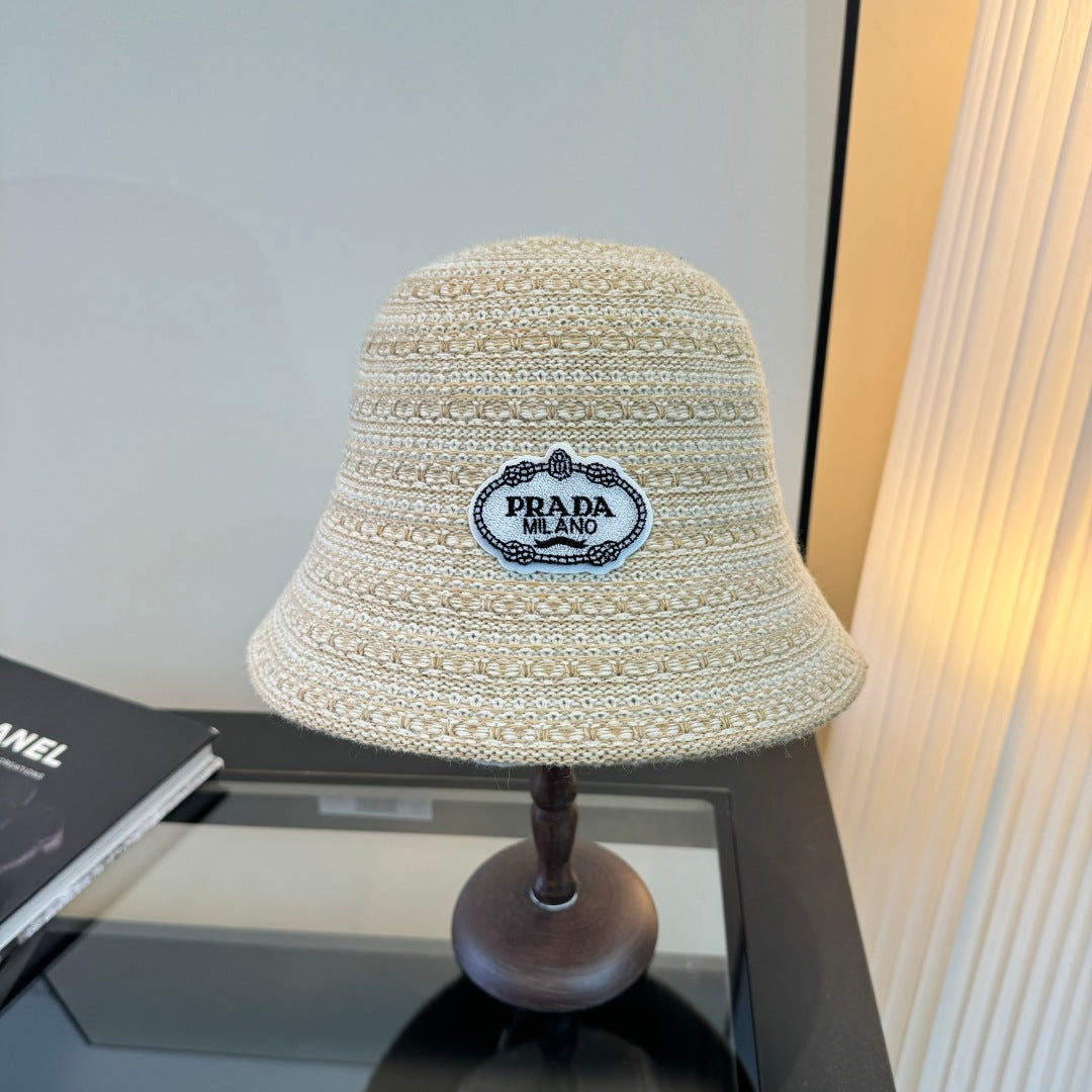 Prada Striped Bucket Wool Hat 477566