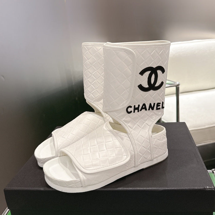 Chanel 2026 Open-Toe Ankle Boots Leather 192883