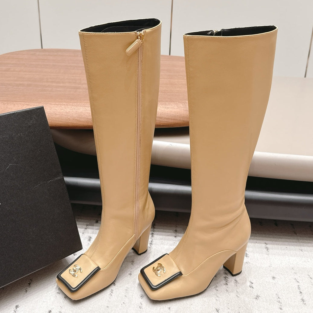 Chanel 2026 Square-Toe Boots 95mm Suede Leather 175837