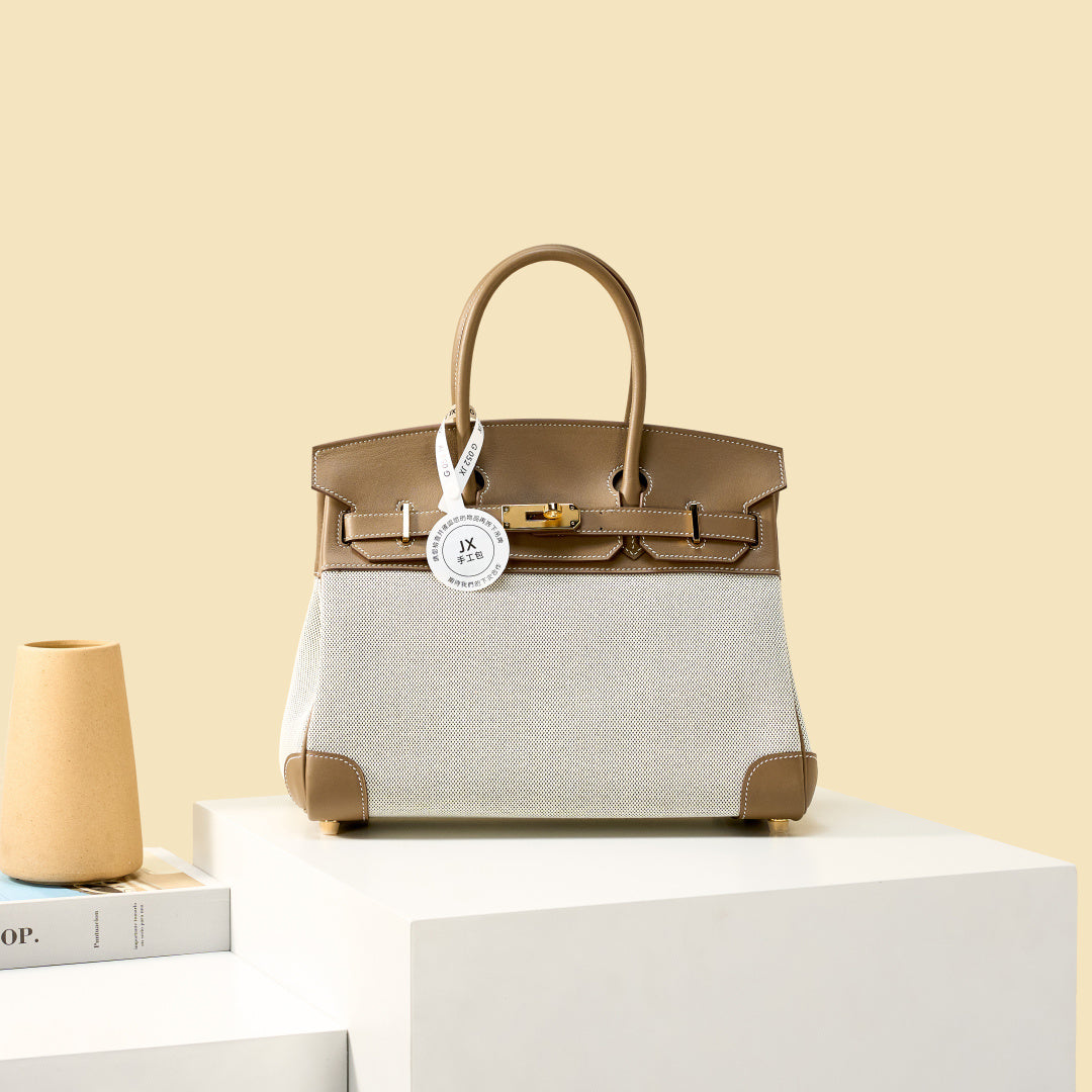 High-end Hermes 2026 Birkin 30cm Bag Canvas/Swift Leather