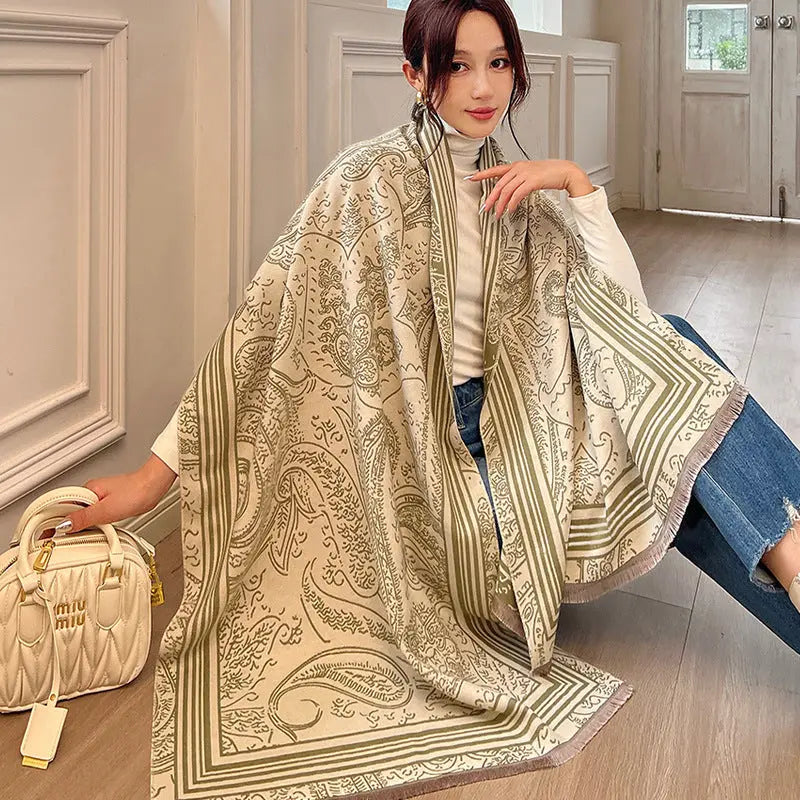 Female Versatile Fashion Thickened Warm Cashmere Scarf hercurva