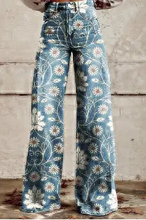 European And American Plus Size Women's Denim Casual Pants hercurva