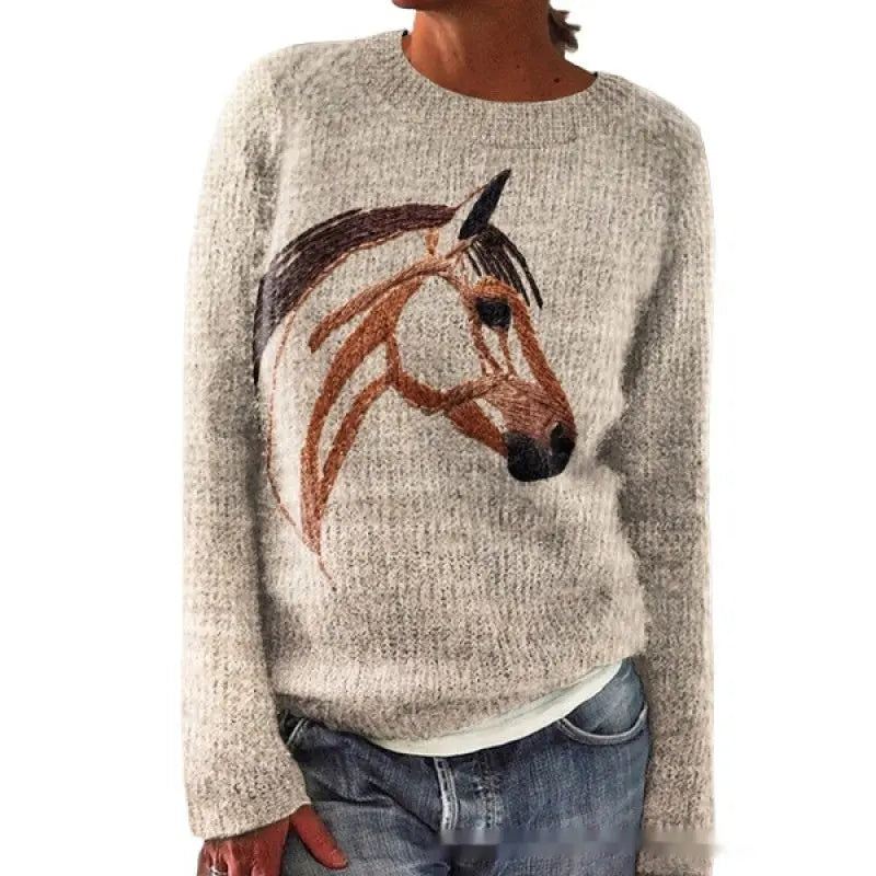 Women's Round-Neck Casual Commuter Sweater hercurva