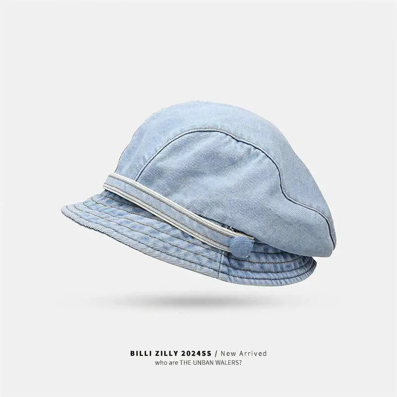 Jean Fisherman Hat Women's Short Brim Beret Bucket Hat hercurva