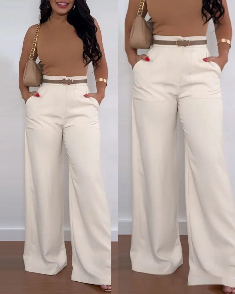 Solid Color BASIC Versatile Casual Flared Pants hercurva