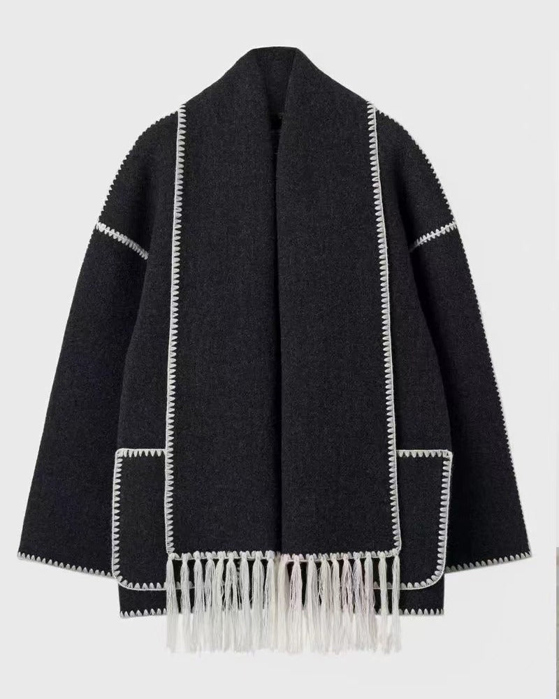 SUMA - Hepburn Style Woolen Cape Coat RSA11568