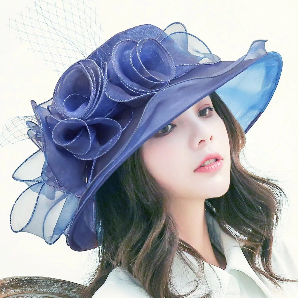 Women's Sun Hat Mesh Bowler Hat Organza Summer Sun Hat hercurva