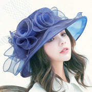 Women's Sun Hat Mesh Bowler Hat Organza Summer Sun Hat hercurva
