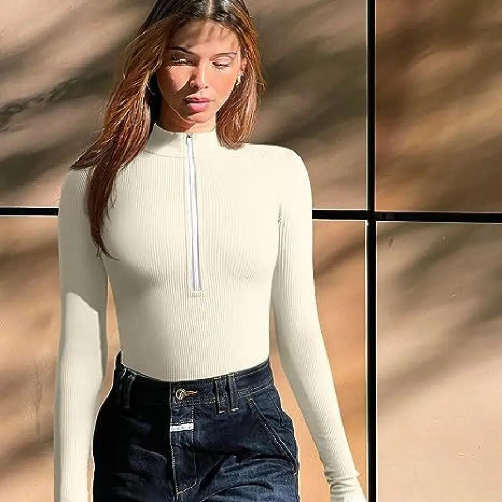 Fashion Long Sleeve Zipper Jumpsuit Seamless Slimming Shapewear For Women Romper hercurva
