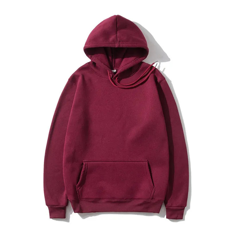 Cotton Fleece Solid Color Hoodie Sweatshirt hercurva