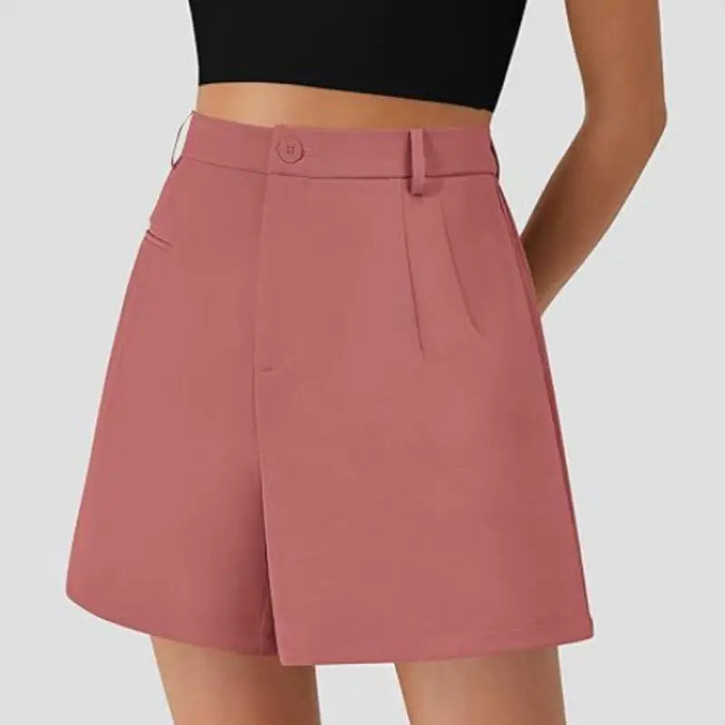 Elastic High Waist Wide Leg Casual Shorts hercurva