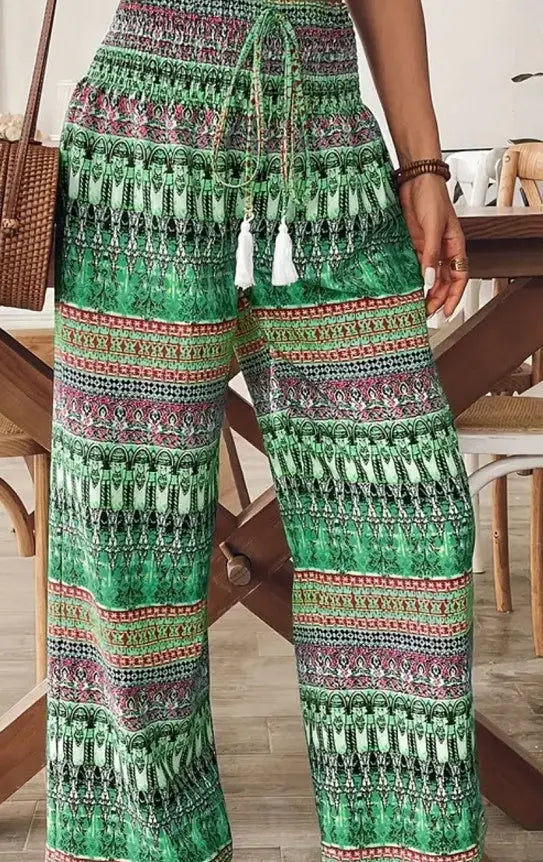Women's Printed Wear Casual High Waist Elastic Trousers hercurva