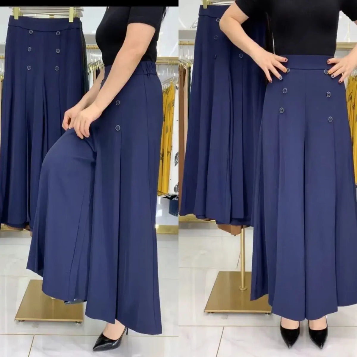 Slim Middle-aged Women's Trousers With Nine-quarter Skirt hercurva