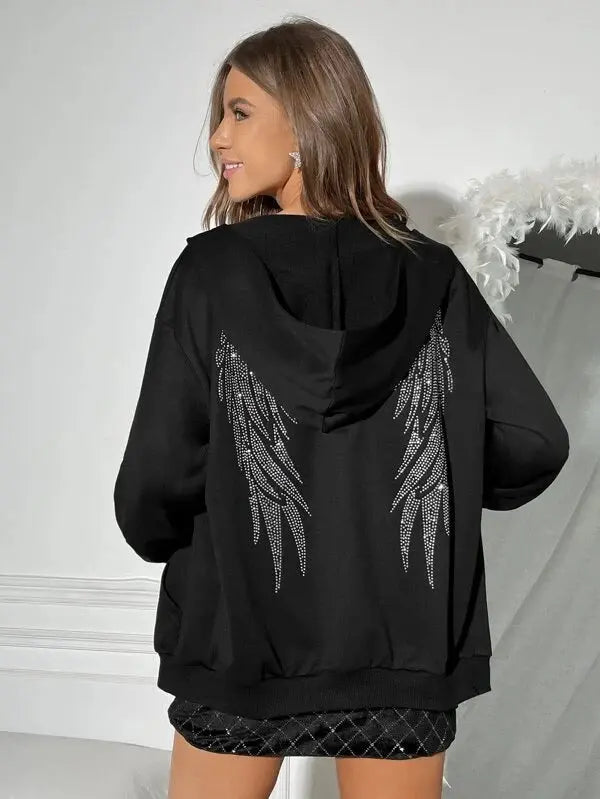 Fleece-lined European Size Plump Girls Plus Size Hooded Sweater hercurva
