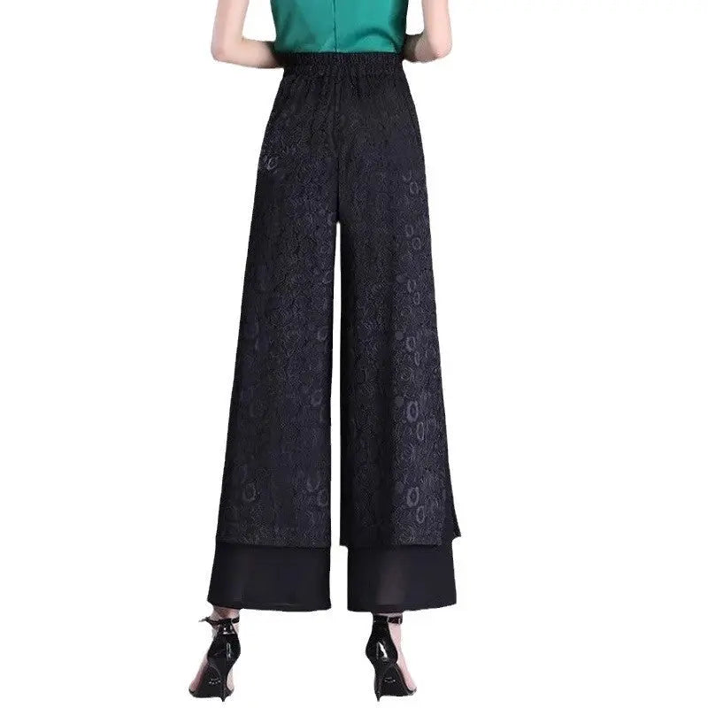 Chinese Style Split Pants Thin High Waist Loose hercurva