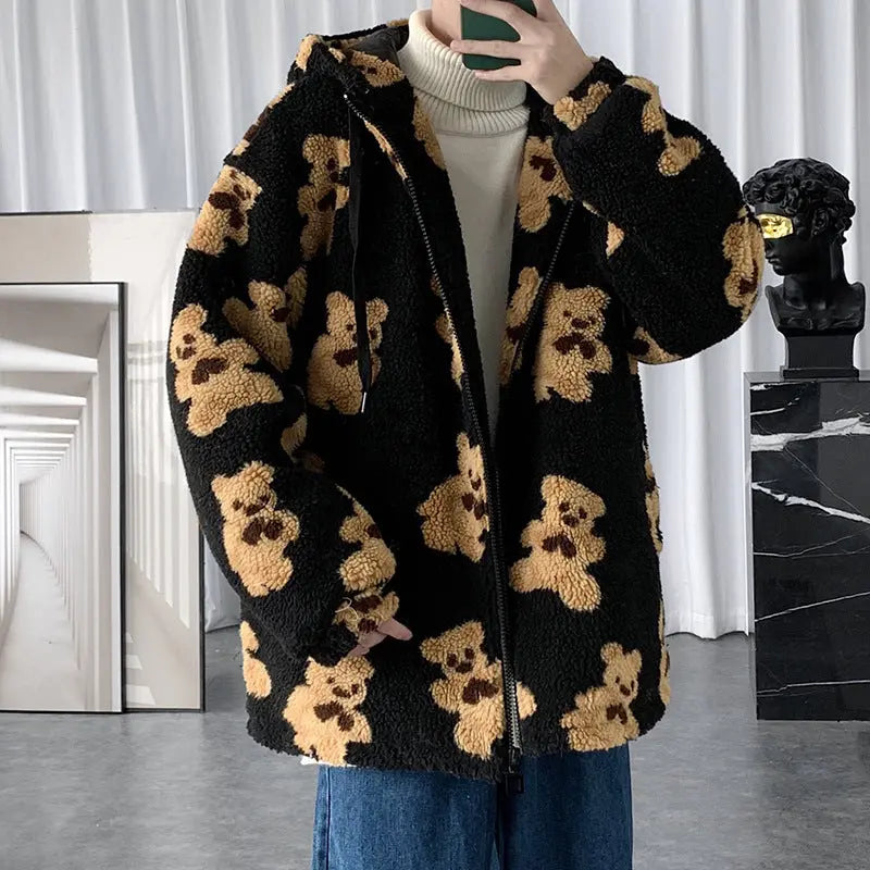 Cotton Coat Full Print Bear Sweater hercurva