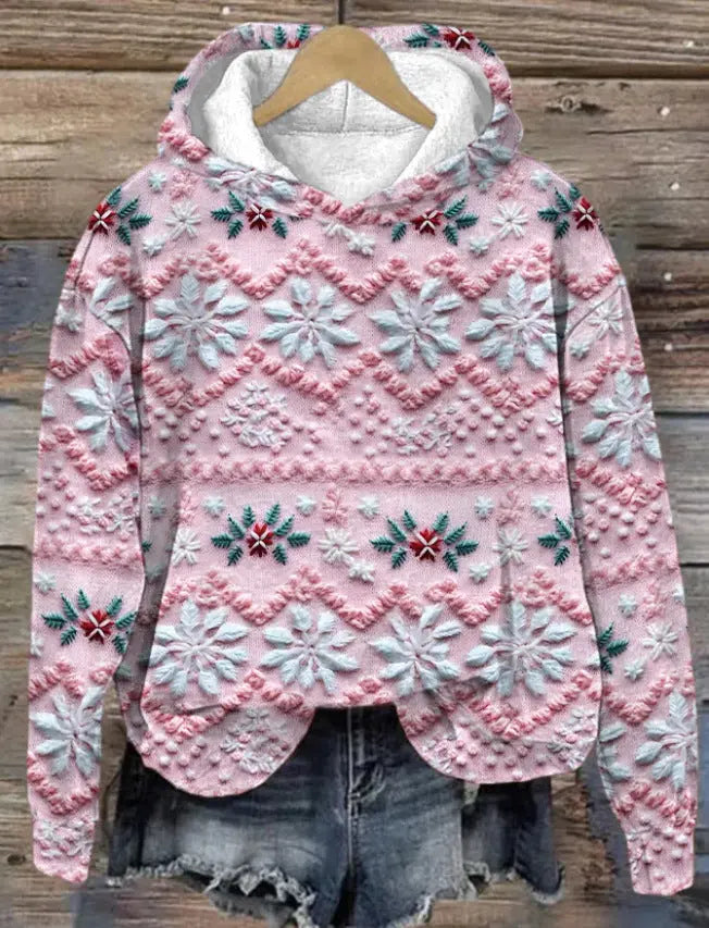 3D Digital Printing Christmas Couple Hooded Sweater Female hercurva
