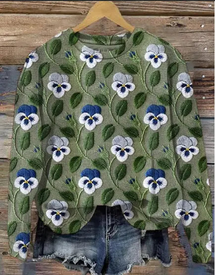 Printed European And American Style Plus Size Sweater hercurva